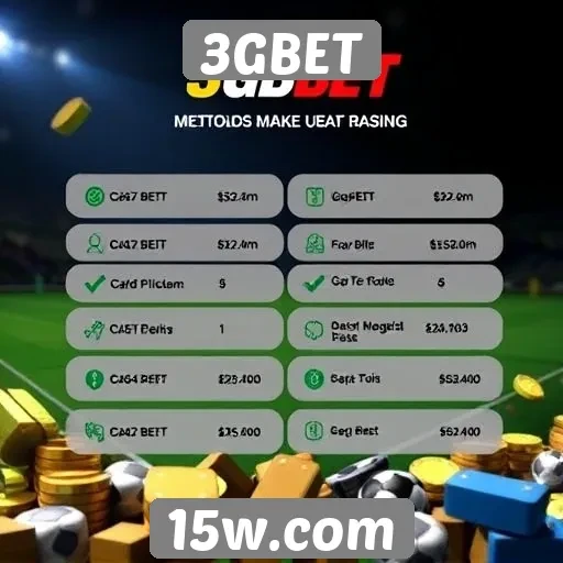 Métodos de pagamento aceitos no 3GBET